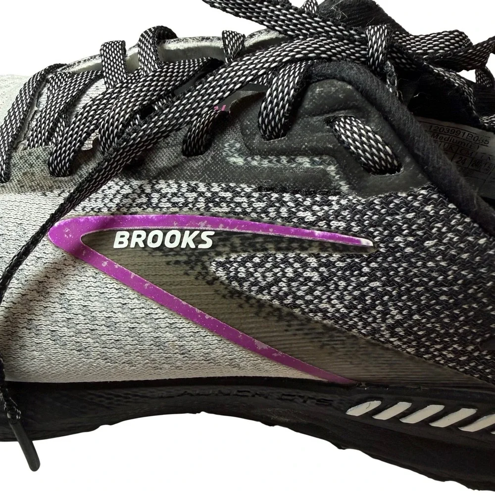 Brooks Launch GTS 10 Womens Running Shoes Black White Purple 1203991B085 Size 7 - Picture 4 of 9